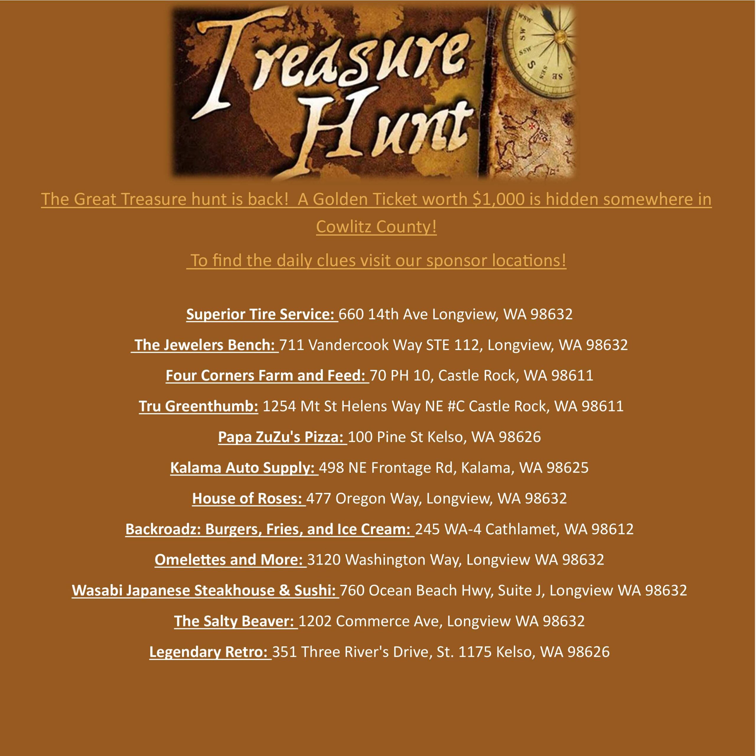 Treasure Hunt Sponsors 2026